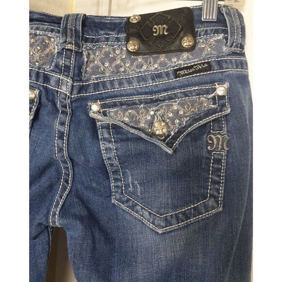 Miss Me Womens Bootcut Jeans Size 30 Embellished Pockets Denim - Picture 5 of 6